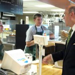 7:30 a.m. -- Michelle Oborn and Michael Bishop serve up a pastry in the EMU to go with that latte